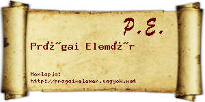 Prágai Elemér névjegykártya